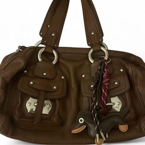 DKNY Brown Leather Shoulder Bag